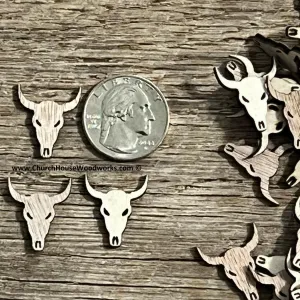 100 Wooden Cow Skulls 3/4 inch