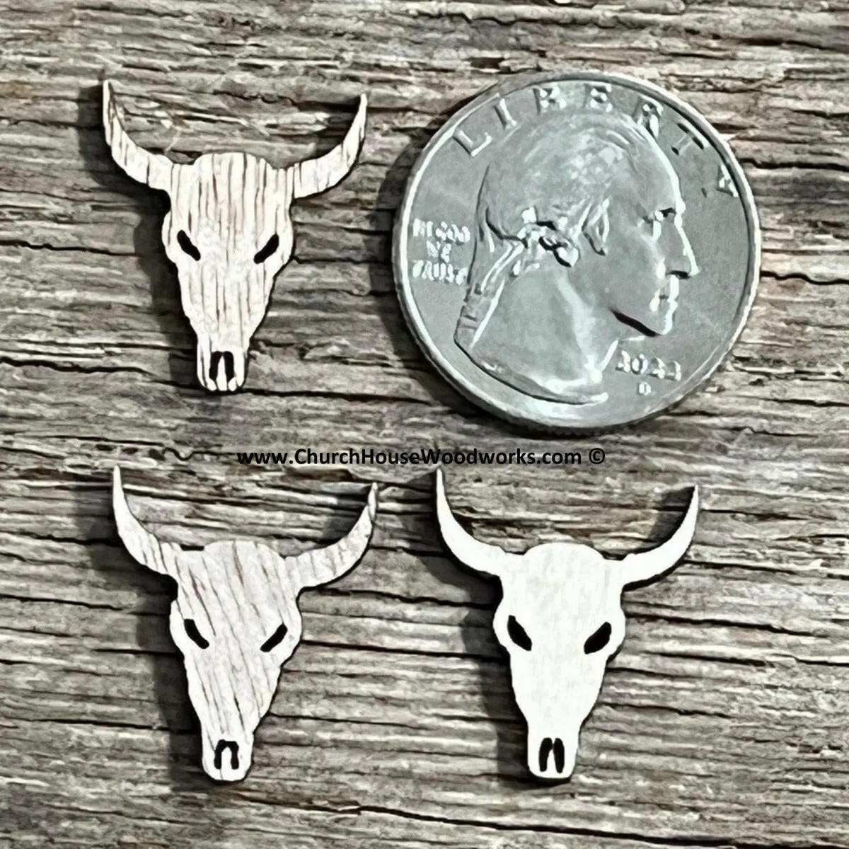 100 Wooden Cow Skulls 3/4 inch