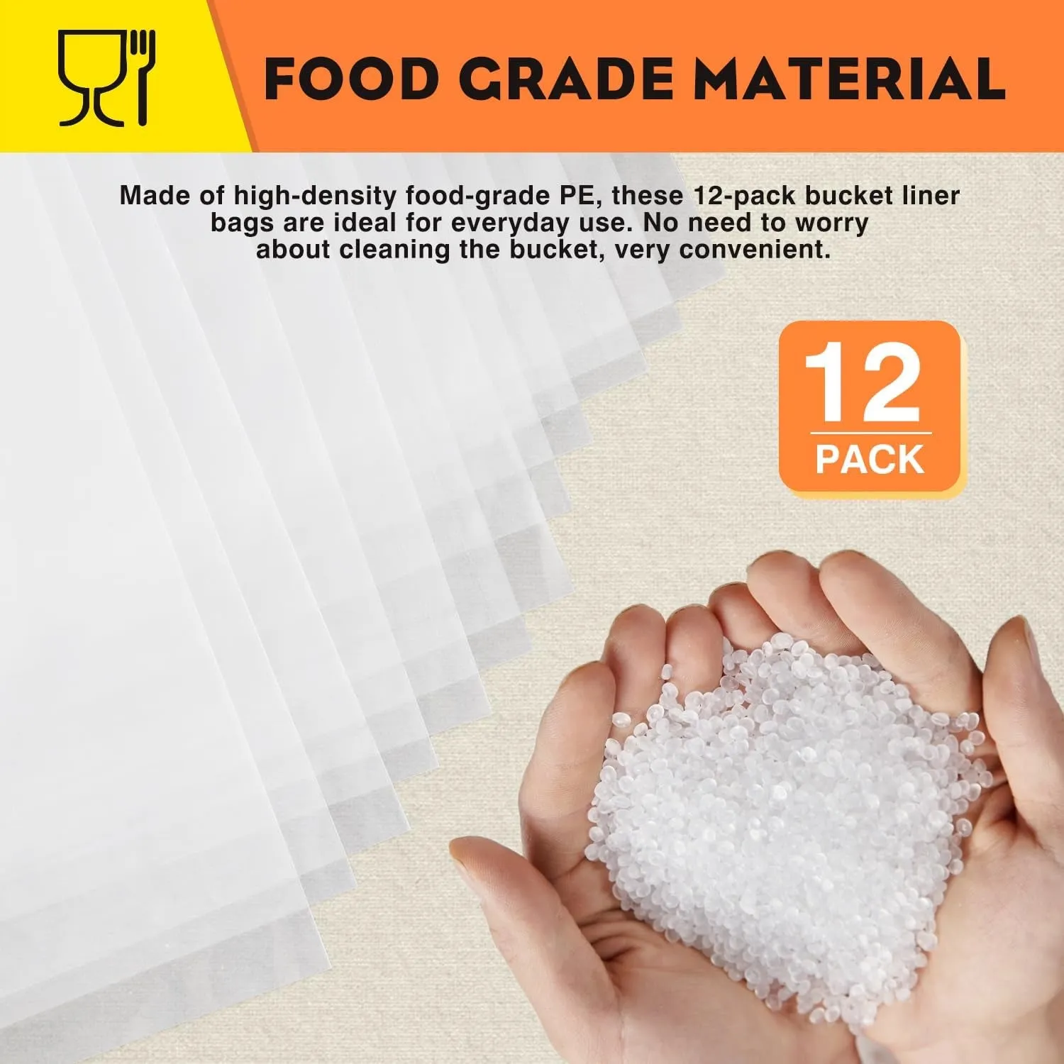 12 Pack Brining Bags for Turkey, 30"×21", Extra Large Turkey Brine Bag Holds up 30Lb, Thickened Brining Bag 5 Gallon Bucket Liner Bags, Food Grade Marinating Bag Brine Bags for Turkey, Chicken, Ham