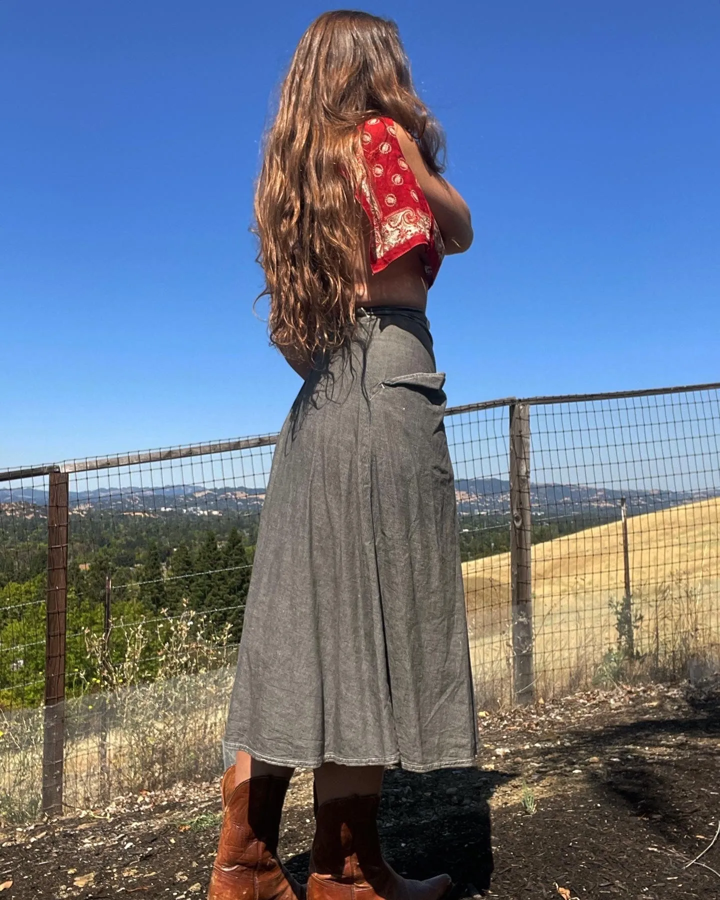 1940s Salt 'N Pepper Wrap Skirt  with *Huge Pockets