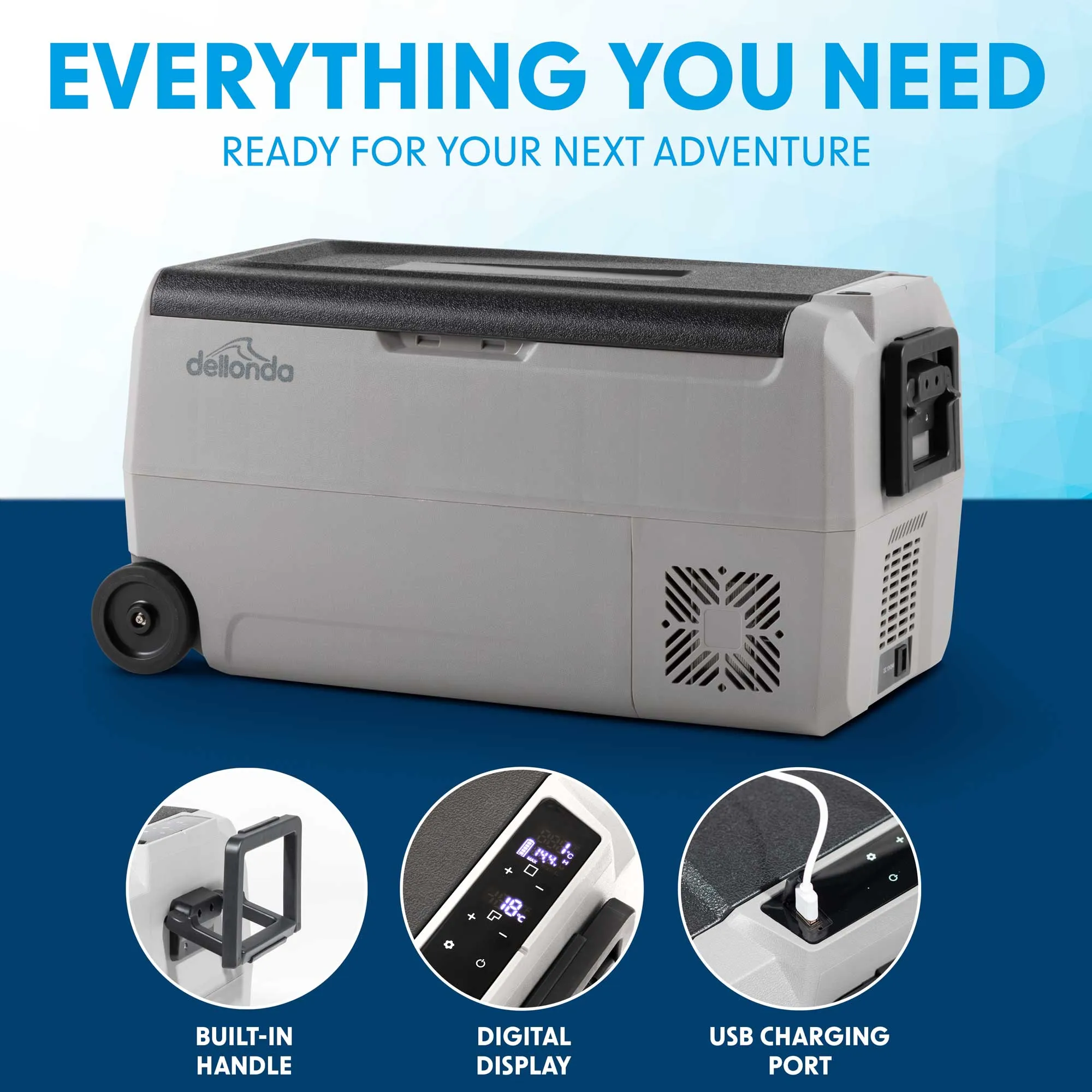 36L Portable Car Fridge, Freezer, 12/24V Dual Zone Compressor - DL13