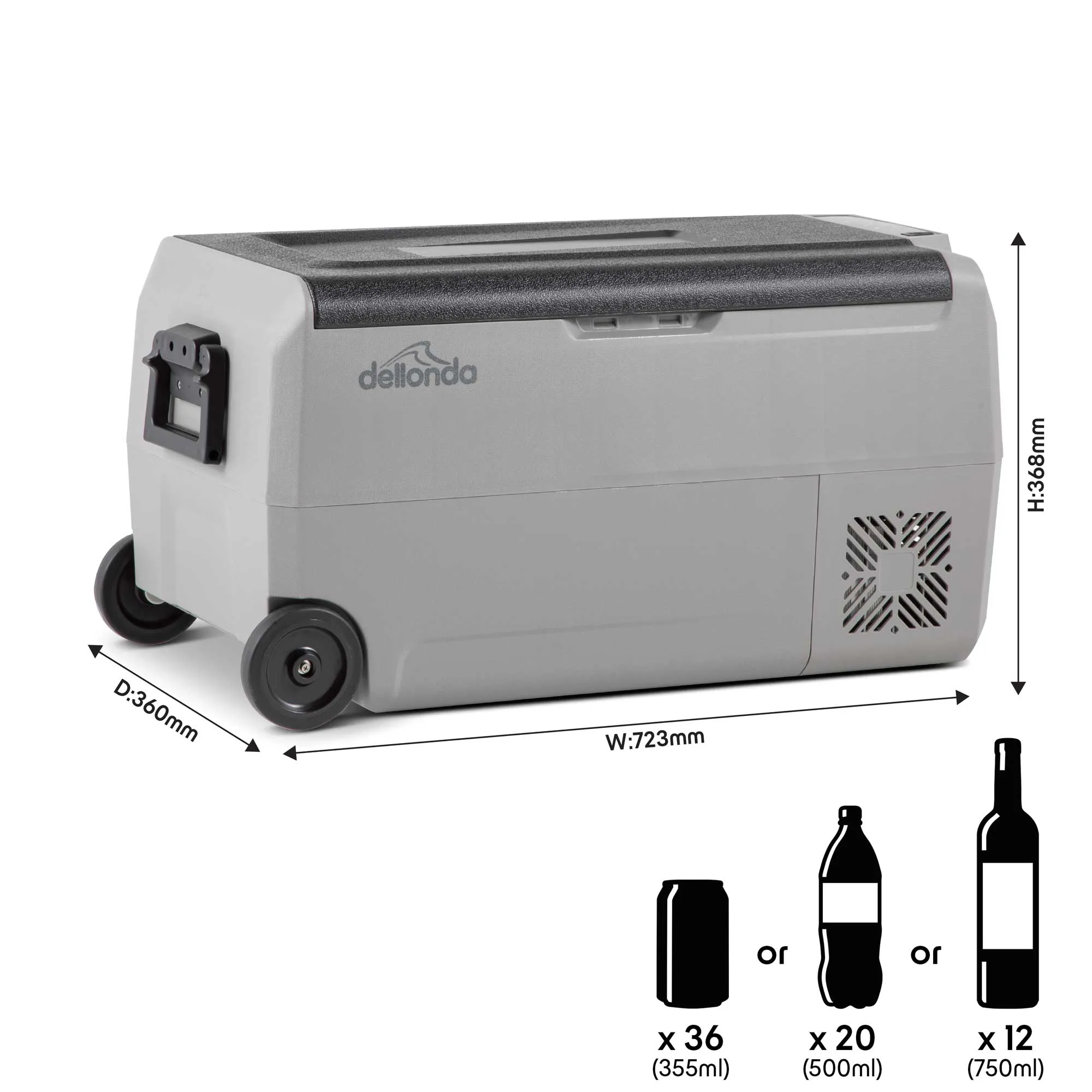 36L Portable Car Fridge, Freezer, 12/24V Dual Zone Compressor - DL13