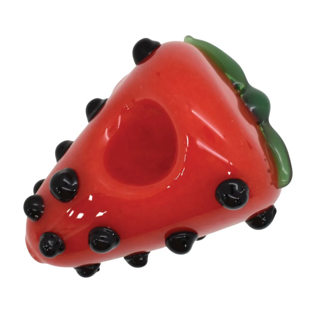 3" Strawberry Style Glass Hand Pipe  - (1 Count)