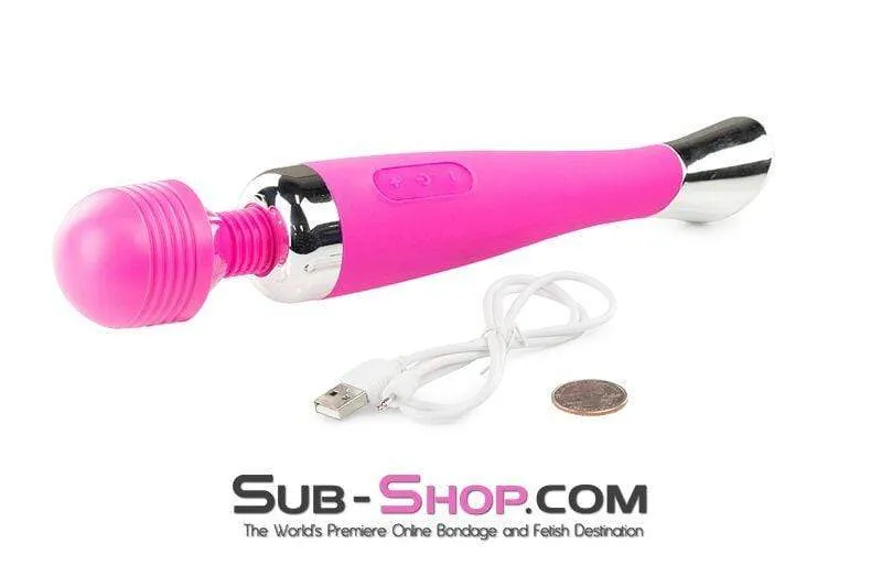 5776M      Multi-Function Rechargeable Pink Passion Vibrator Wand - LAST CHANCE - Final Closeout!