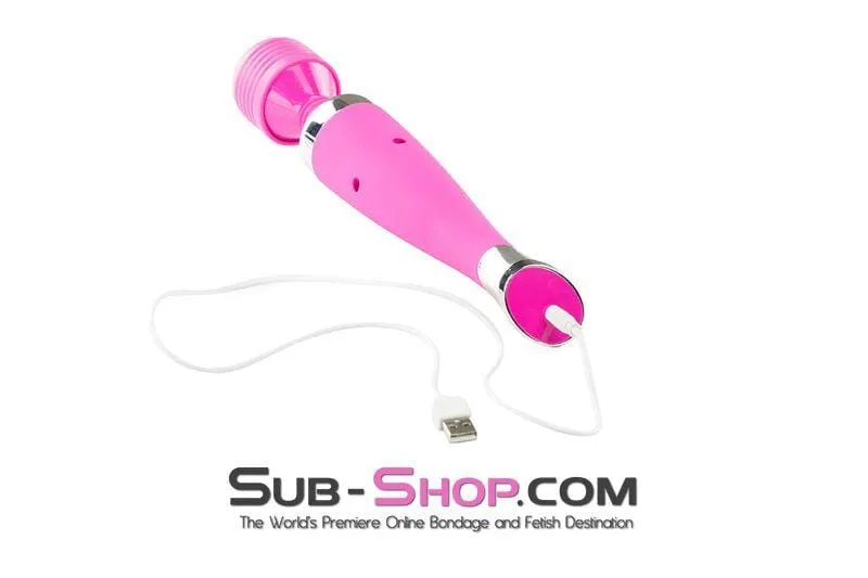 5776M      Multi-Function Rechargeable Pink Passion Vibrator Wand - LAST CHANCE - Final Closeout!