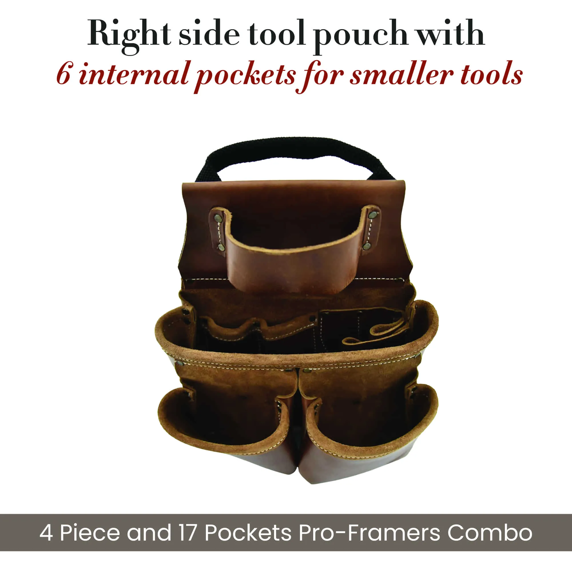 98434 - 4 Piece 17 Pocket Pro Framer’s Combo in Full Grain Leather | Style n Craft