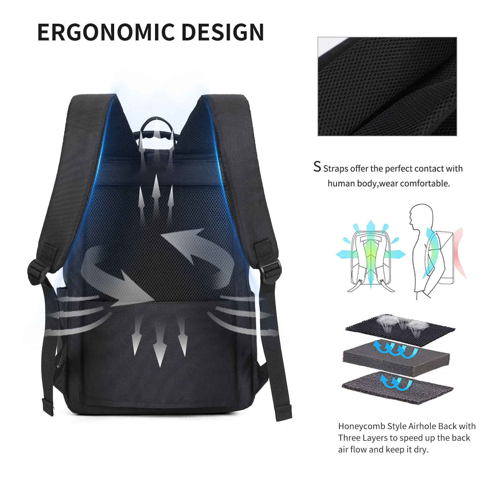 Aoking Laptop Business Office Backpack Lightweight Backpack SN2105-12
