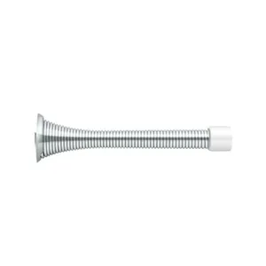 Baseboard Door Stop - Door Mount - 4" Brass/Polished Chrome