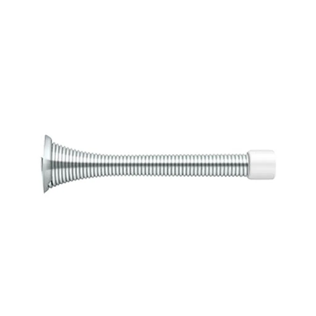 Baseboard Door Stop - Door Mount - 4" Brass/Polished Chrome