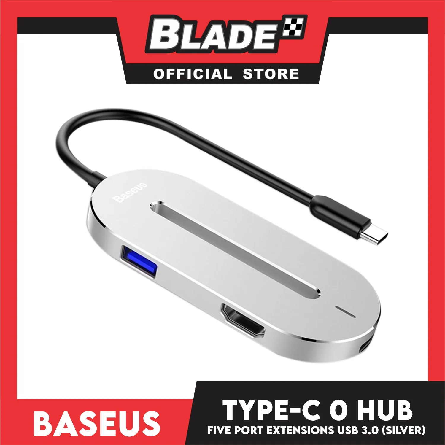 Baseus O Hub Type-C (Silver) HDMI Extended Screen, USB extended, PD Five Port Extensions