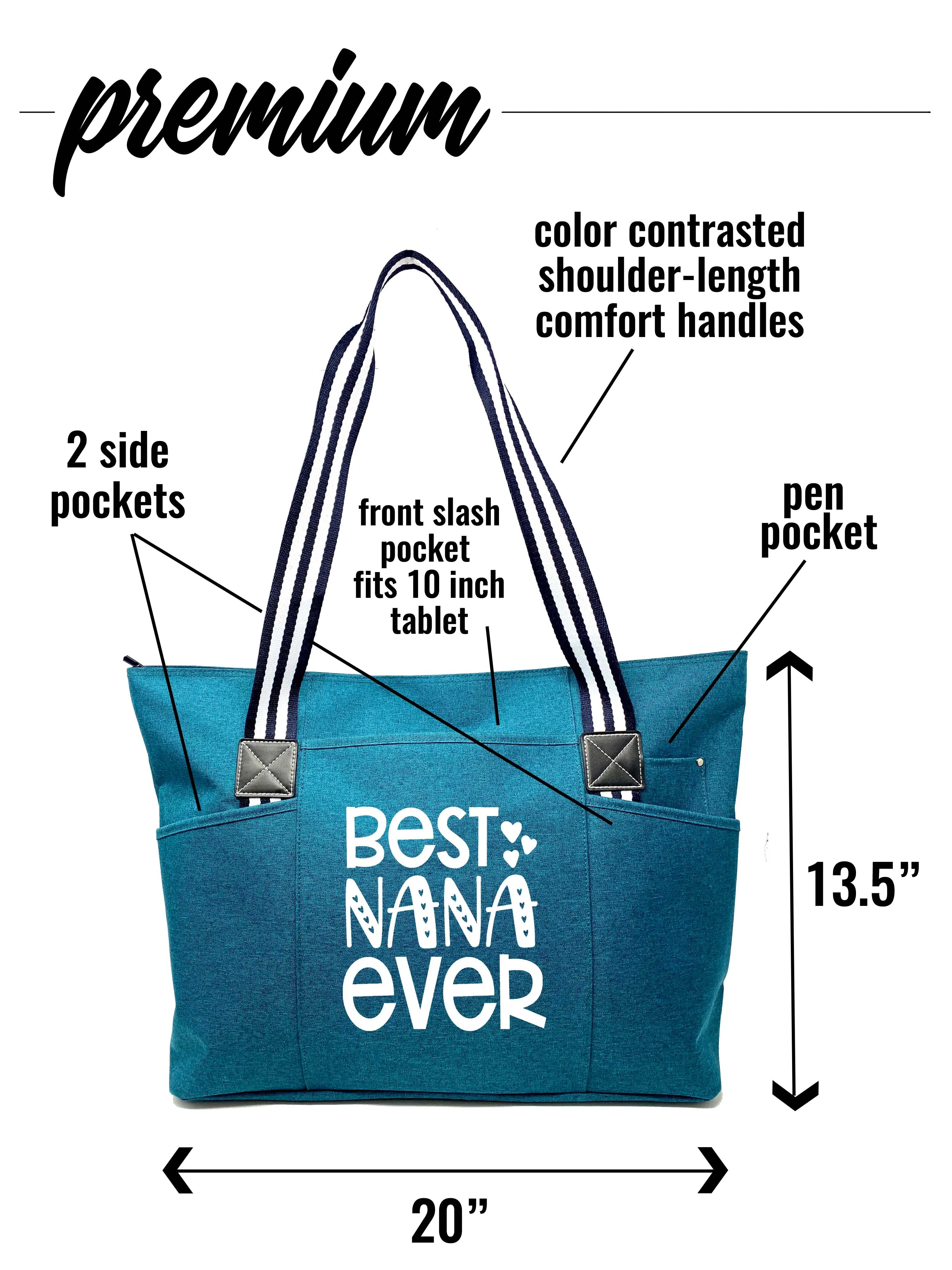 Best Nana Ever Tessa Teal Tote Bag for Grandmothers