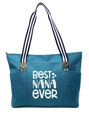 Best Nana Ever Tessa Teal Tote Bag for Grandmothers