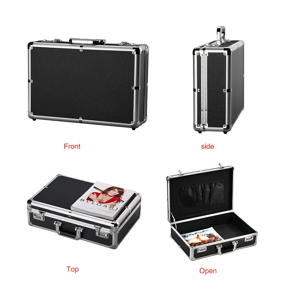 Black Aluminum Barber Tool Case Equipment Storage Box With Password lock