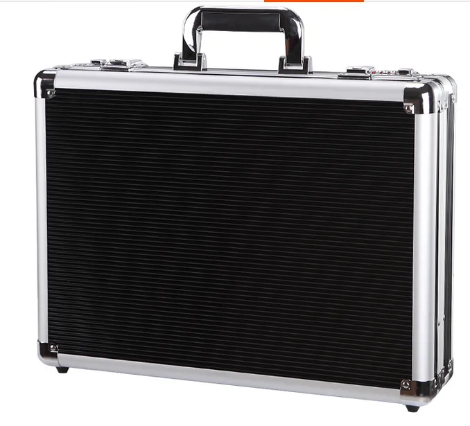 Black Aluminum Mens Attache Briefcase Business Hard Case Organizer with Password Lock