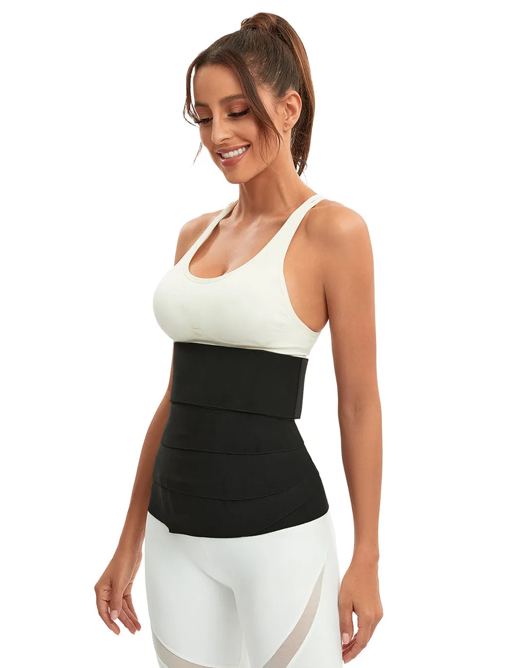 Black Nylon Magic Sticks Waist Wrap Shapper