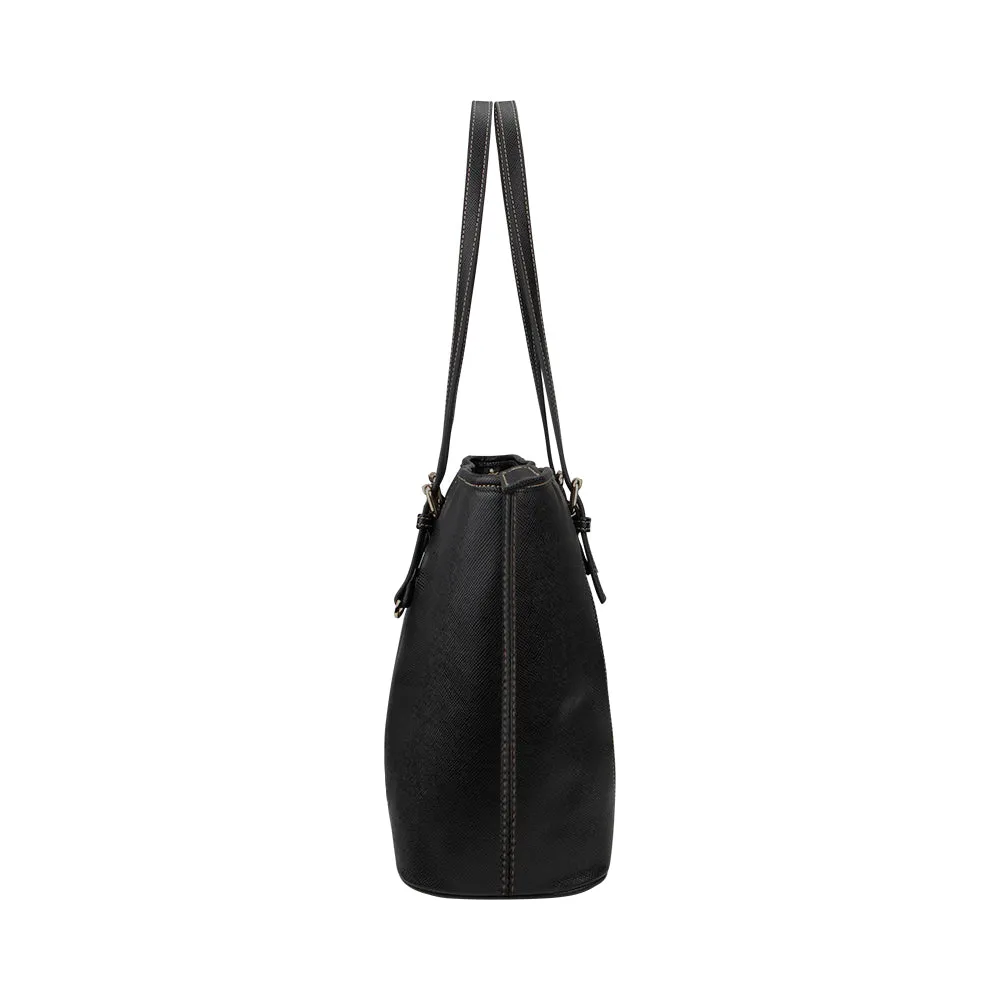 Bling Queen Vegan Leather Zipper Tote Bag Pink