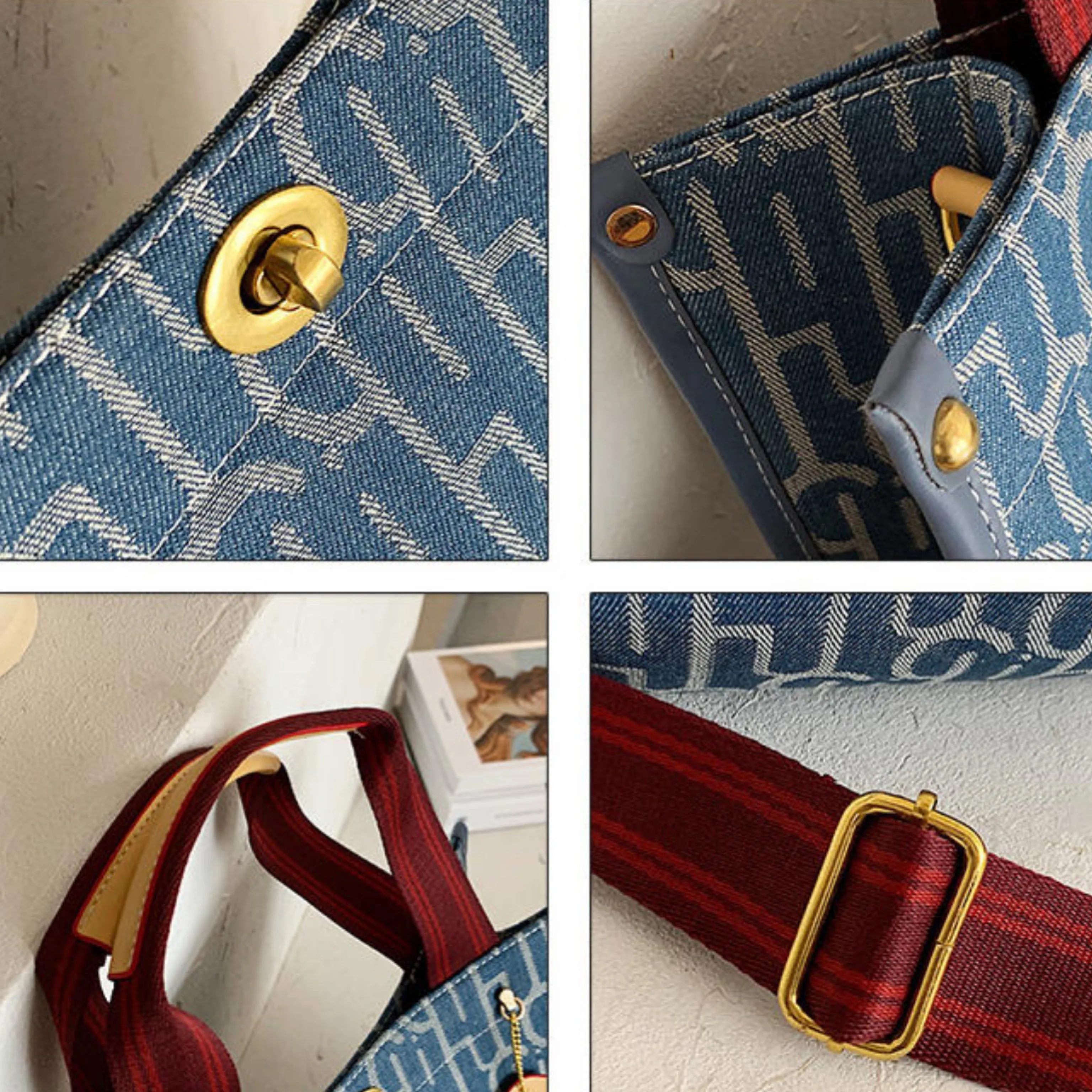 Blue Canvas Carryall Tote