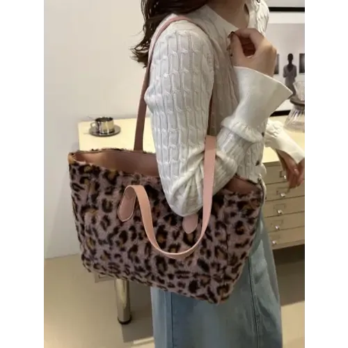 Bold Leopard Fluff Tote Bag