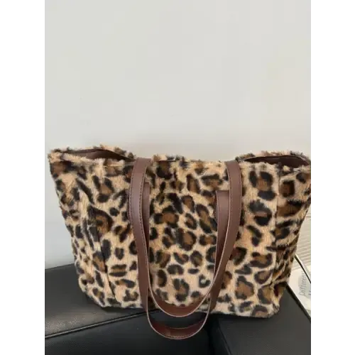 Bold Leopard Fluff Tote Bag