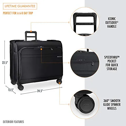 Briggs & Riley Baseline-Softside Wardrobe Spinner Luggage, Black, One Size