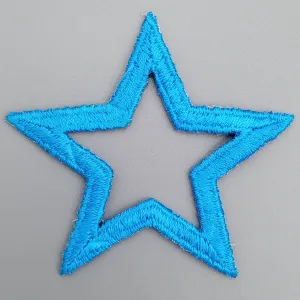 Bright blue Star appliques VINTAGE Iron on Jeans Patches star shaped motif Decoration for Bags Jackets Hats Clothing Embellishments #607