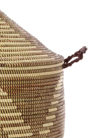 Brown and Cream Tribal Design Basket