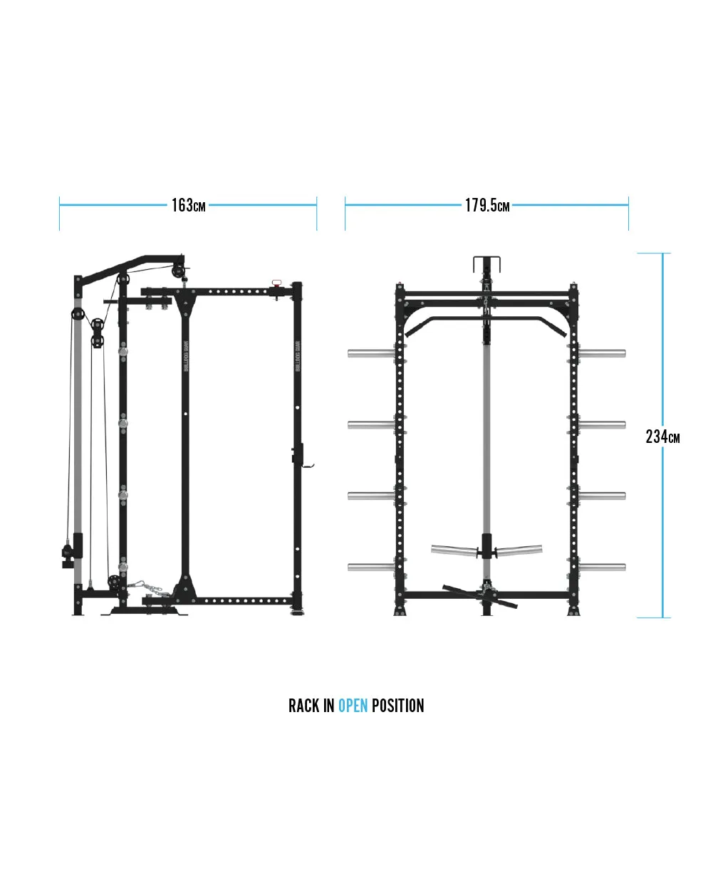 Bulldog Gear - Home Gym Series - Freestanding Folding Power Rack With Pull Up Bar