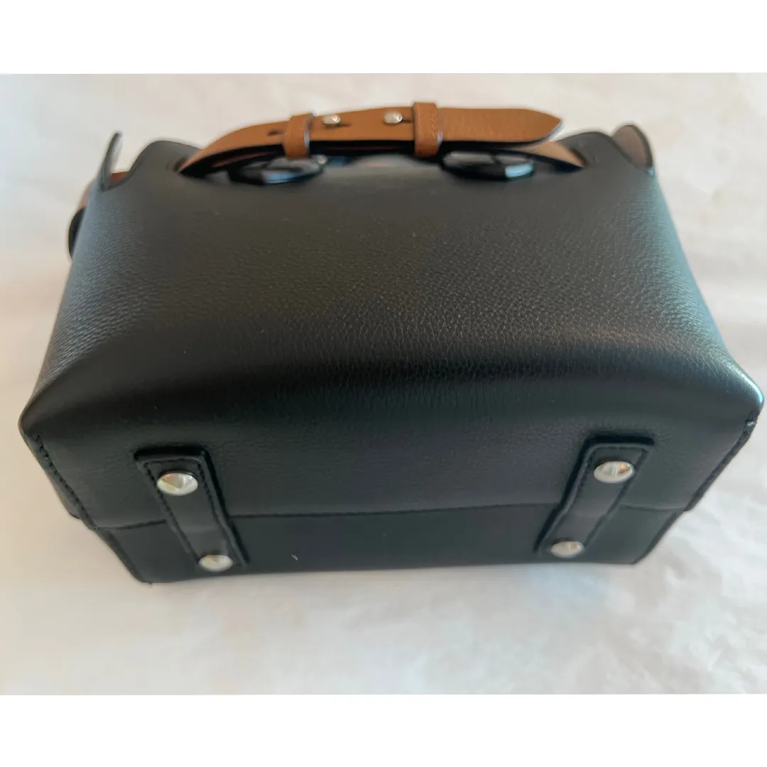 Burberry Baby Triple Stud Leather Belt Tote Bag Top Handle Black Handbag NEW