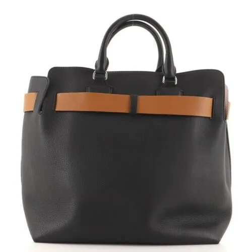 Burberry Baby Triple Stud Leather Belt Tote Bag Top Handle Black Handbag NEW