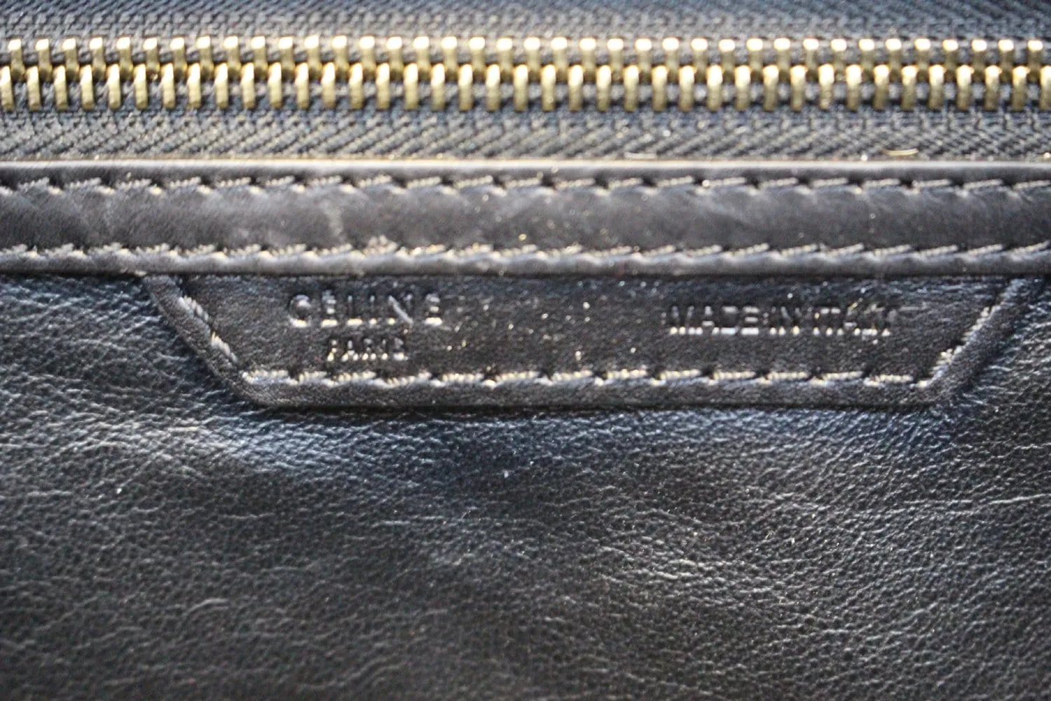 CELINE Calfskin Pony Hair Mini Luggage Tote Bag