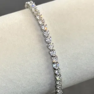 Certified VVS1 Moissanite Heart Cut Tennis Bracelet