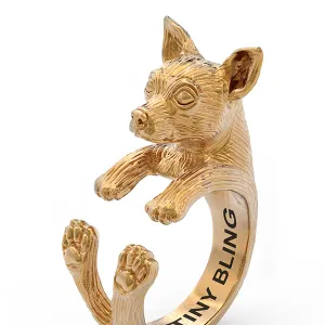 Chihuahua Breed Jewelry Cuddle Wrap Ring