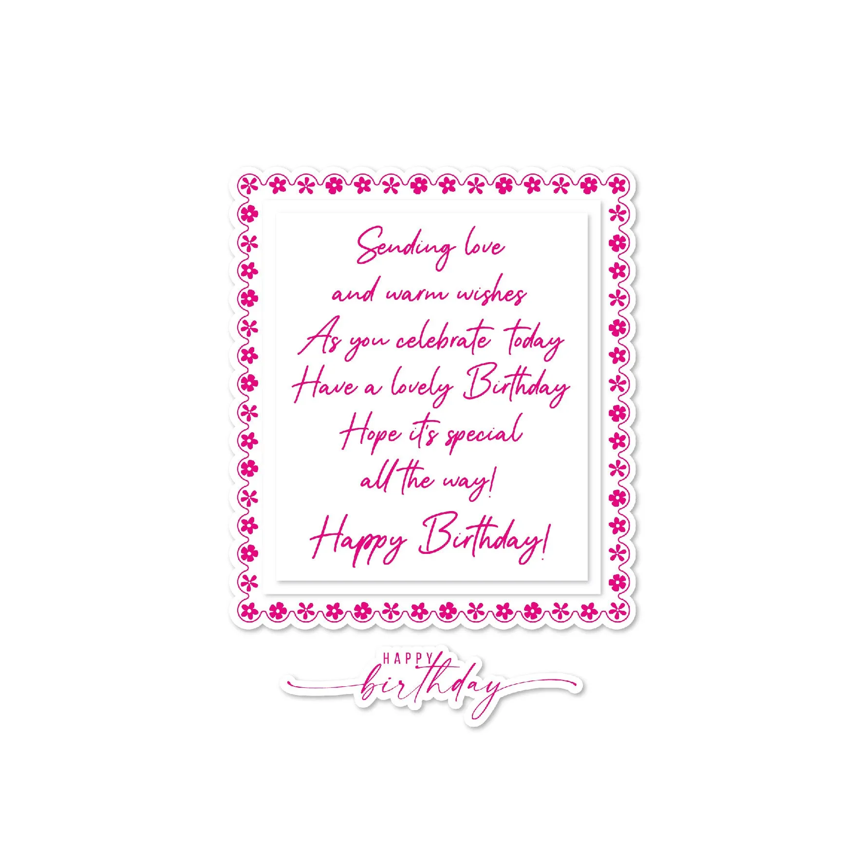 Chloes Creative Cards Die & Stamp Set - Birthday Verse & Sentiment