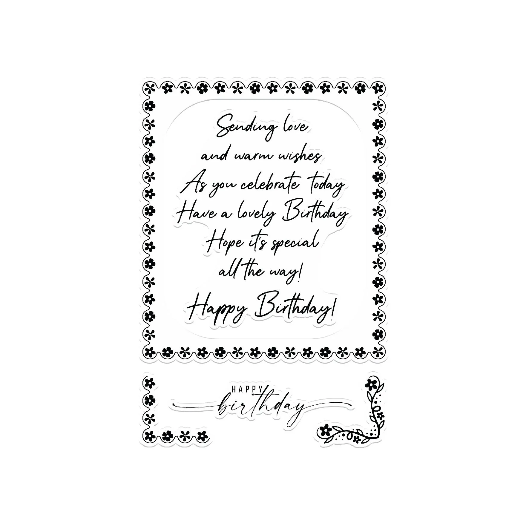 Chloes Creative Cards Die & Stamp Set - Birthday Verse & Sentiment