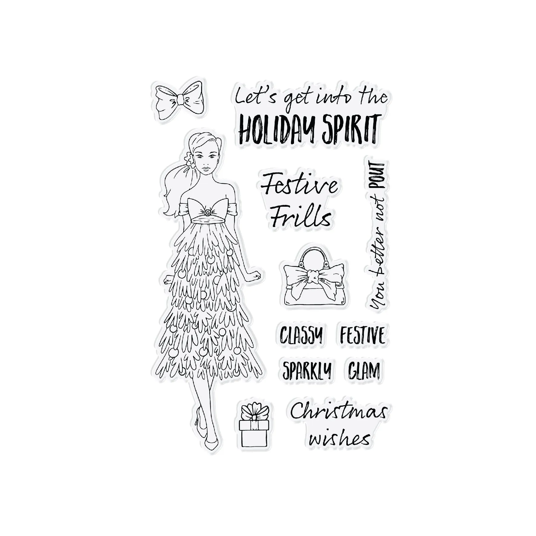 Chloes Creative Cards Die & Stamp Set - Festive Frills