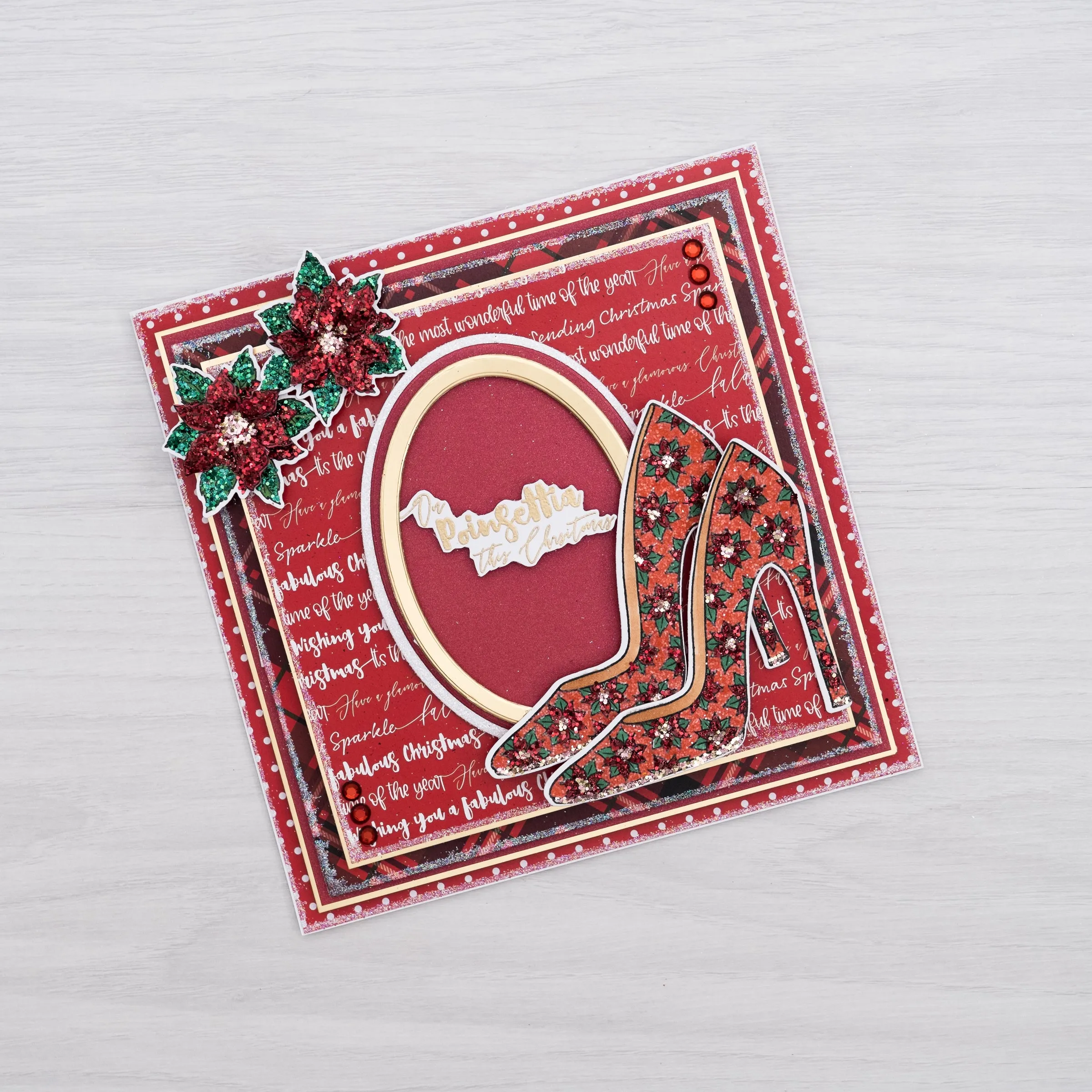 Chloes Creative Cards Die & Stamp Set - On Poinsettia!