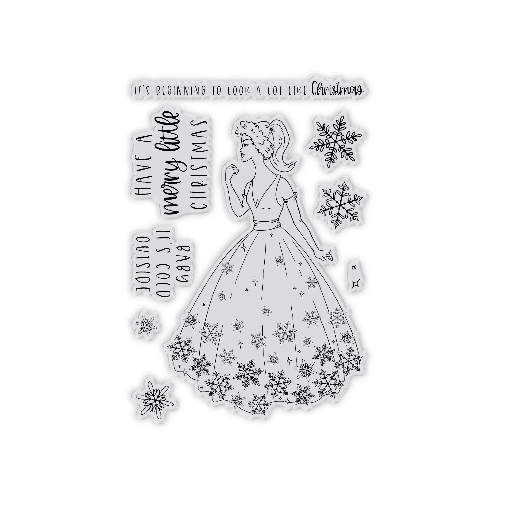 Chloes Creative Cards Die & Stamp Set - Snowflake Queen