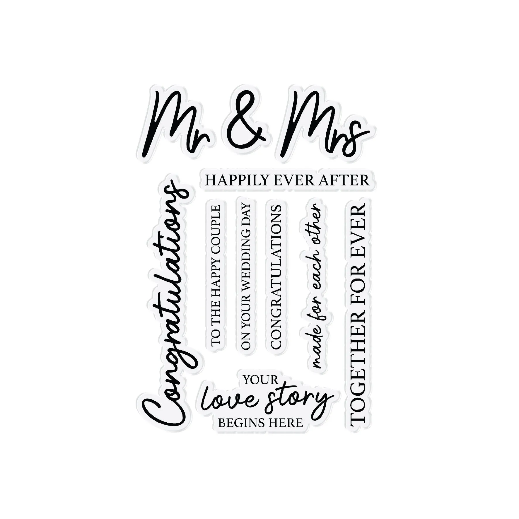 Chloes Creative Cards Die & Stamp Set - Wedding Sentiment Builder