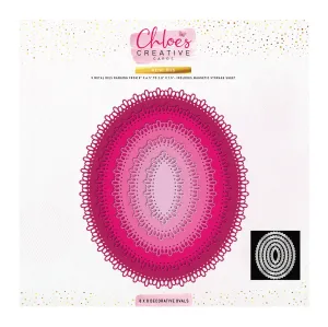 Chloes Creative Cards Metal Die Set – 8x8" Decorative Ovals