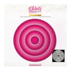 Chloes Creative Cards Metal Die Set – 8x8" Scalloped & Pierced Circles