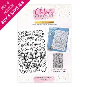 Chloes Creative Cards Photopolymer Stamp Set (A6) - Statement Sentiments Baby Boy