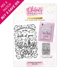 Chloes Creative Cards Photopolymer Stamp Set (A6) - Statement Sentiments Baby Girl