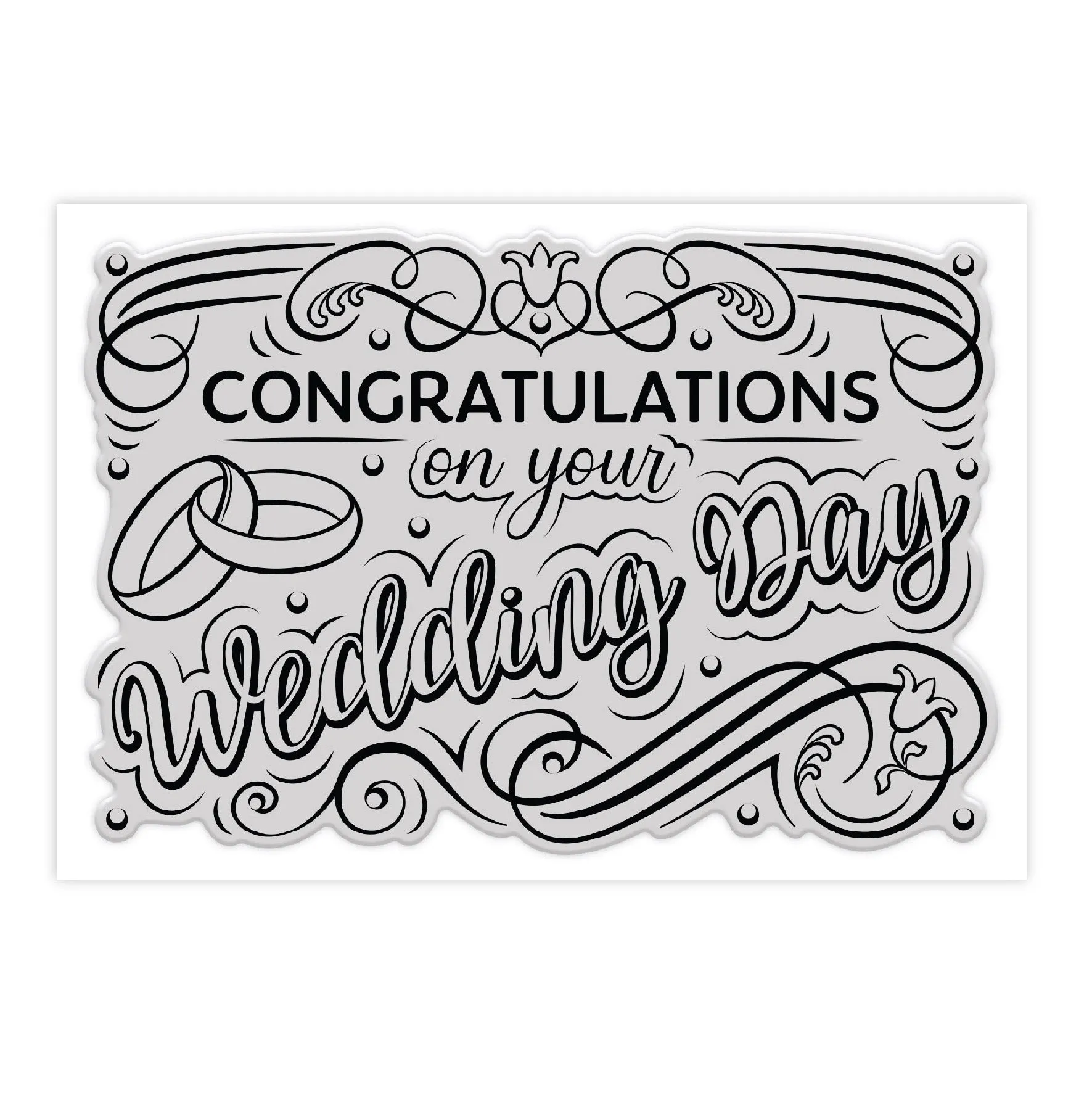 Chloes Creative Cards Photopolymer Stamp Set (A6) - Statement Sentiments Congratulations on your Wedding Day
