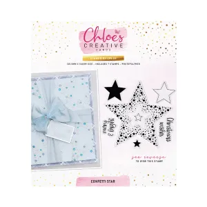 Chloes Creative Cards Photopolymer Stamp Set (Square) - Confetti Star