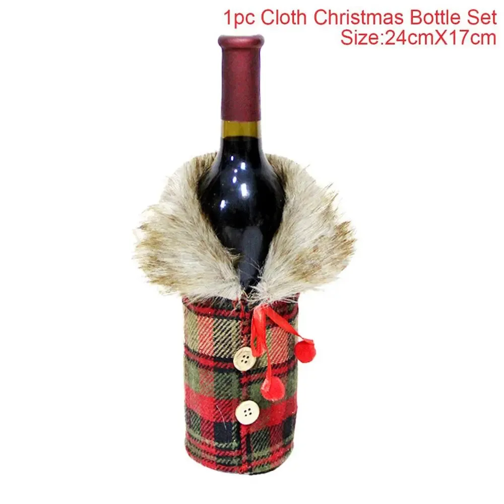 Christmas Decorations Wine Bottle Cloth Gift Bags for Home or Gift Santa Claus Cover Snowman Stocking Wine Bottle Bag Covers