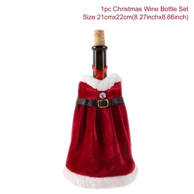 Christmas Decorations Wine Bottle Cloth Gift Bags for Home or Gift Santa Claus Cover Snowman Stocking Wine Bottle Bag Covers