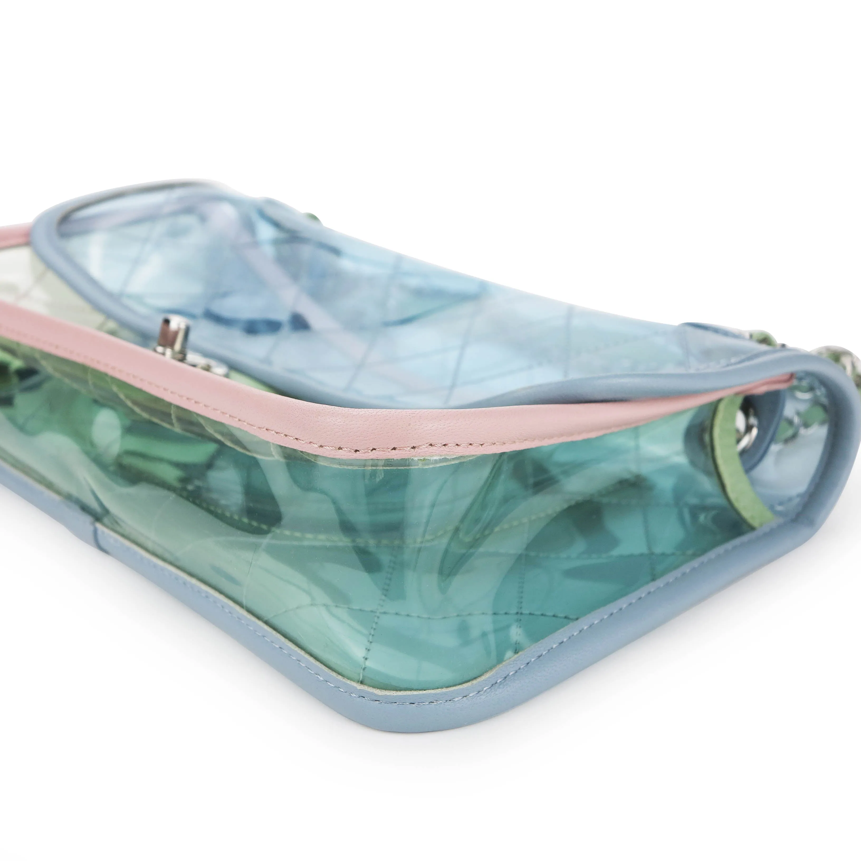 Coco Splash PVC Medium Flap Bag Blue Pink Green