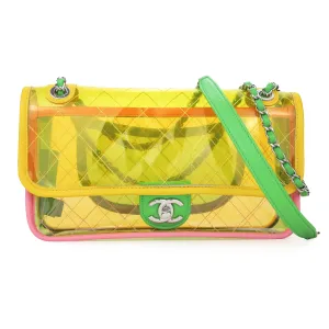 Coco Splash Yellow PVC Medium Flap Bag
