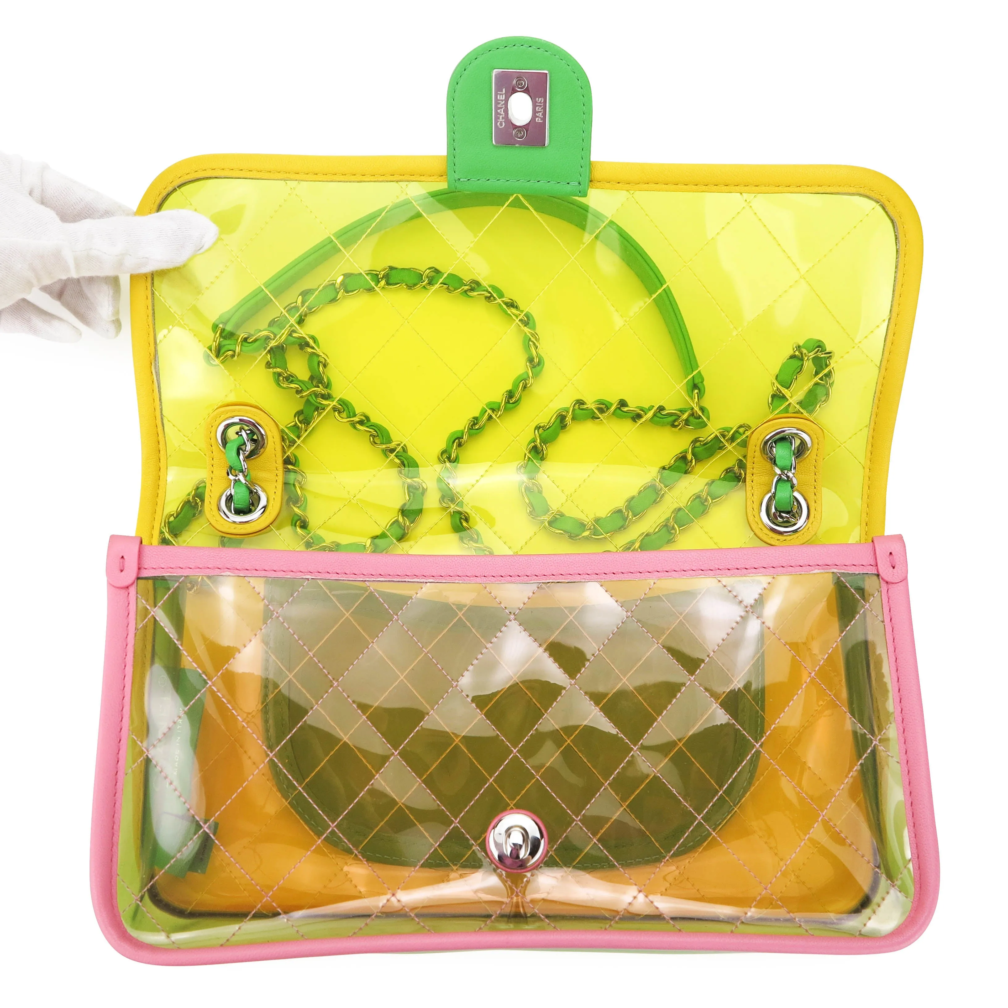 Coco Splash Yellow PVC Medium Flap Bag