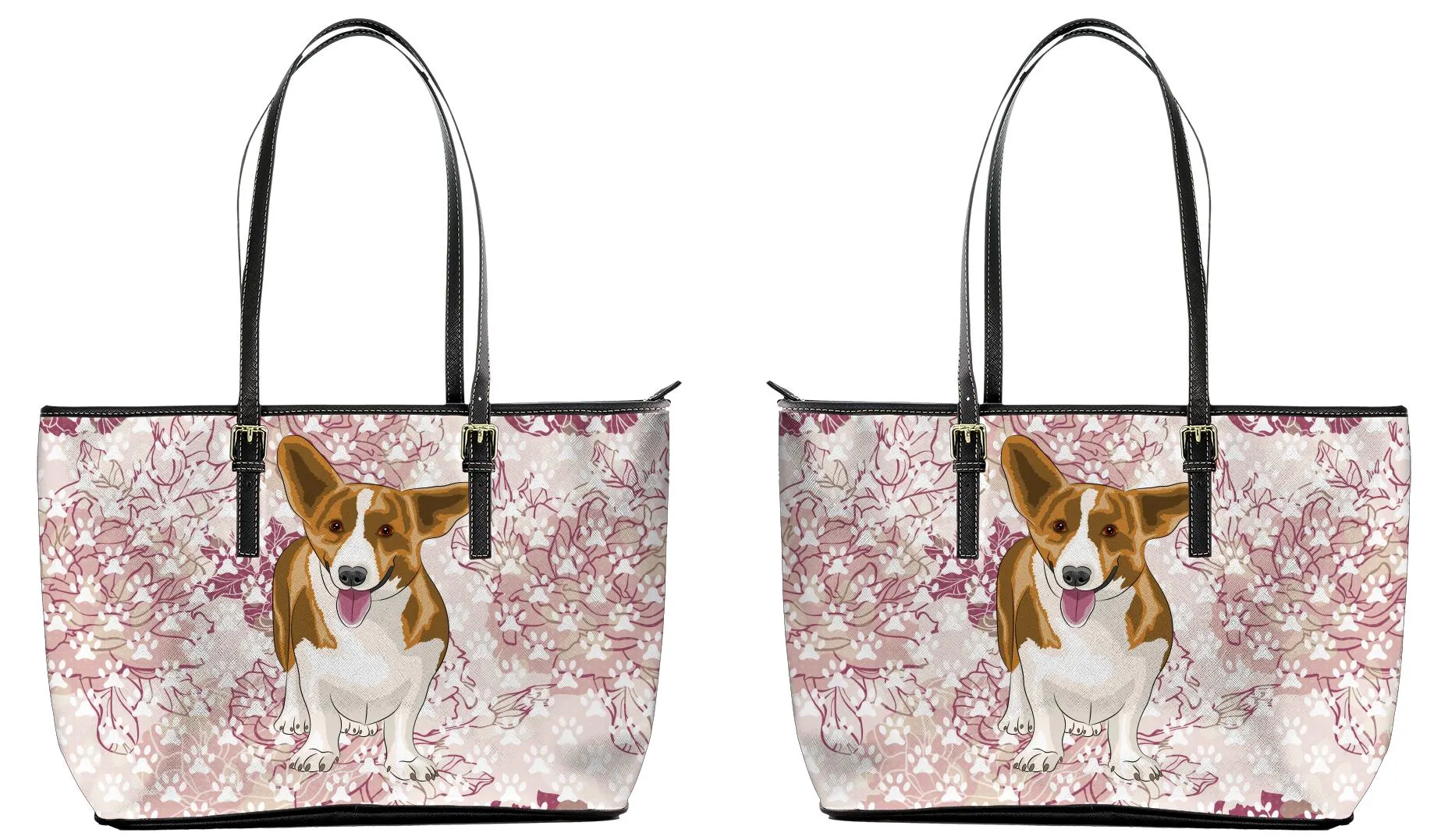 Corgi Floral Tote Bag